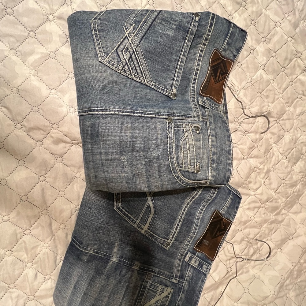 2 Pair Rock Revival Blue Bootcut Jeans with Classic Stitching